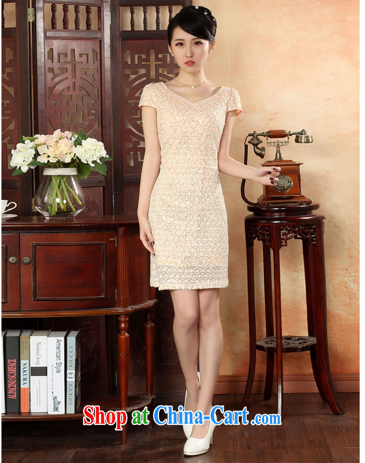 Oriental elite 2015 spring and summer new dress lace cheongsam dress in short conventions drill short, sexy beauty dresses 564,412 pink XL pictures, price, brand platters! Elections are good character, the national distribution, so why buy now enjoy more preferential! Health