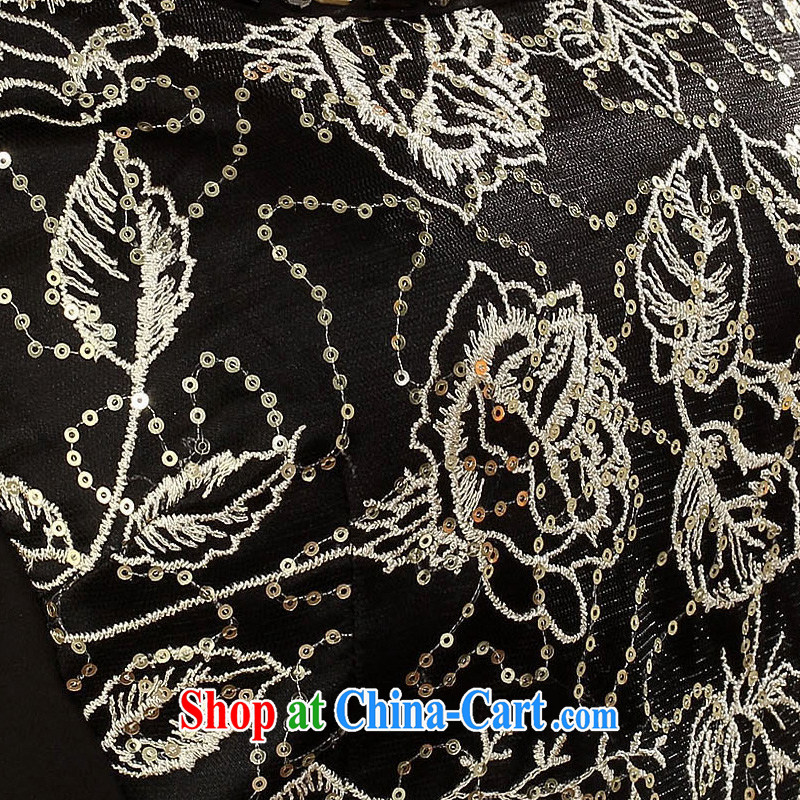 Oriental elite 2015 spring and summer new female noble sexy cheongsam dress, short-day embroidery improved dresses 564,415 black XXL, Oriental and nobles, and shopping on the Internet