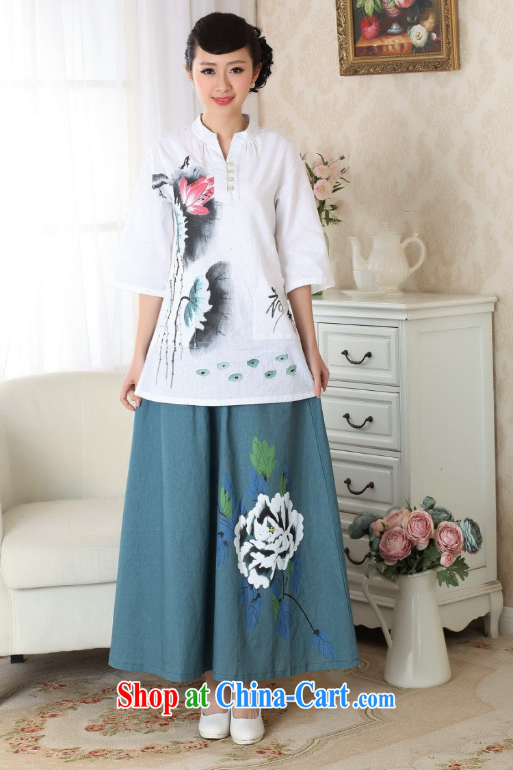 Take the hand-painted dresses T-shirt Han-chinese improved, cotton for the National wind summer new blouses Tang single T-shirt 3XL pictures, price, brand platters! Elections are good character, the national distribution, so why buy now enjoy more preferential! Health