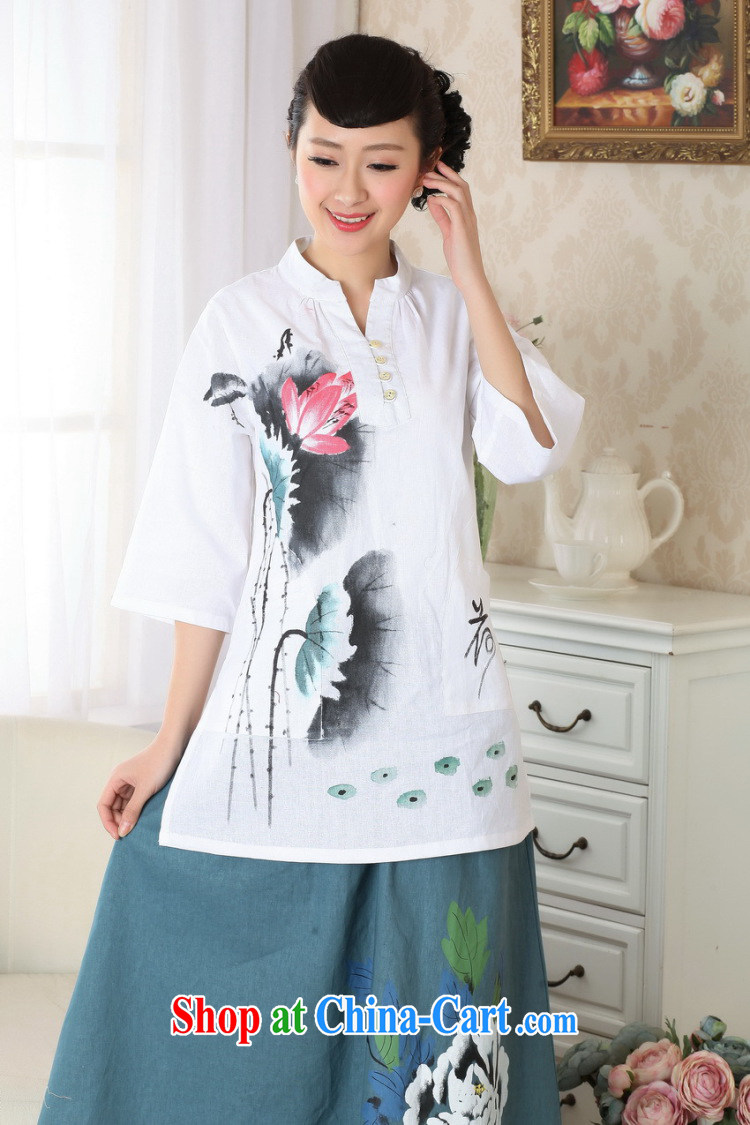 Bin Laden smoke-free hand-painted dresses T-shirt Han-chinese improved, cotton for the National wind summer new blouses Tang single T-shirt 3XL pictures, price, brand platters! Elections are good character, the national distribution, so why buy now enjoy more preferential! Health
