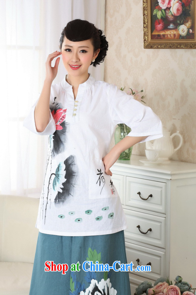 Bin Laden smoke-free hand-painted dresses T-shirt Han-chinese improved, cotton for the National wind summer new blouses Tang single T-shirt 3XL pictures, price, brand platters! Elections are good character, the national distribution, so why buy now enjoy more preferential! Health