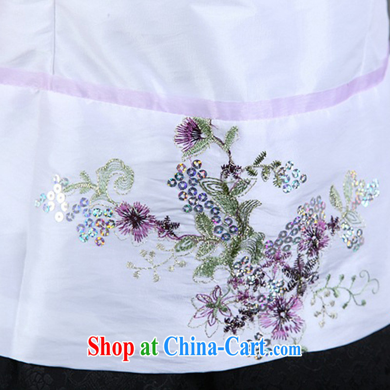 Summer Chinese female fashion improved cheongsam shirt Tang is a short-sleeved T-shirt Pearl River, short black XXXL, Mrs Ingrid economy sprawl, shopping on the Internet