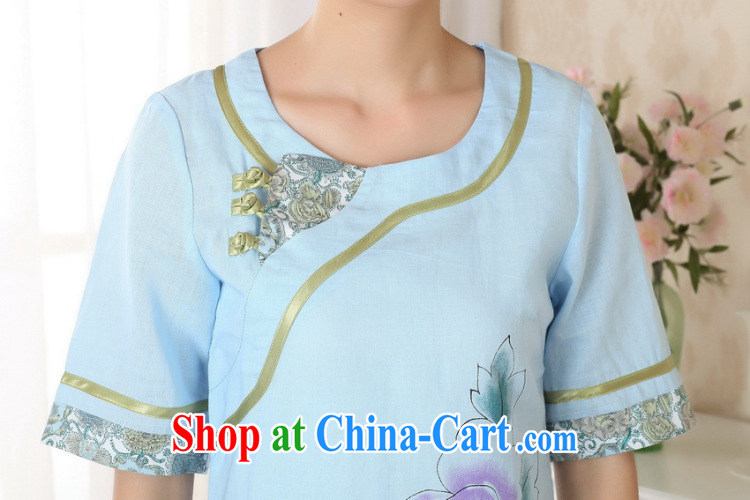 spend the summer new female dresses T-shirt cotton the Chinese Ethnic Wind round-collar-ties improved Han-hand-painted Chinese single T-shirt 2XL pictures, price, brand platters! Elections are good character, the national distribution, so why buy now enjoy more preferential! Health