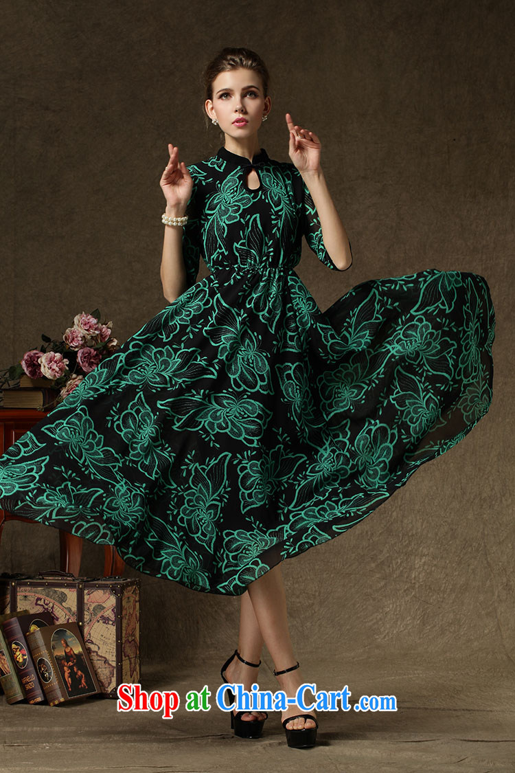 Beijing, a lady autumn and winter improved cheongsam, large retro skirt Ethnic Wind dress green M pictures, price, brand platters! Elections are good character, the national distribution, so why buy now enjoy more preferential! Health