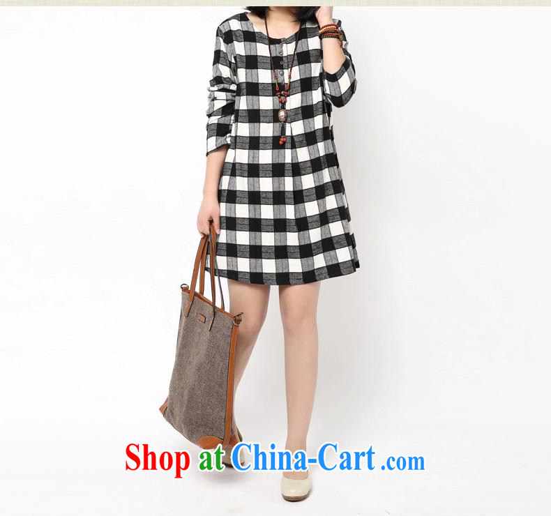 2015 spring new Korean loose the code frock decorated with tartan spring long-sleeved ripstop taffeta overlay dresses brown large code are code pictures, price, brand platters! Elections are good character, the national distribution, so why buy now enjoy more preferential! Health