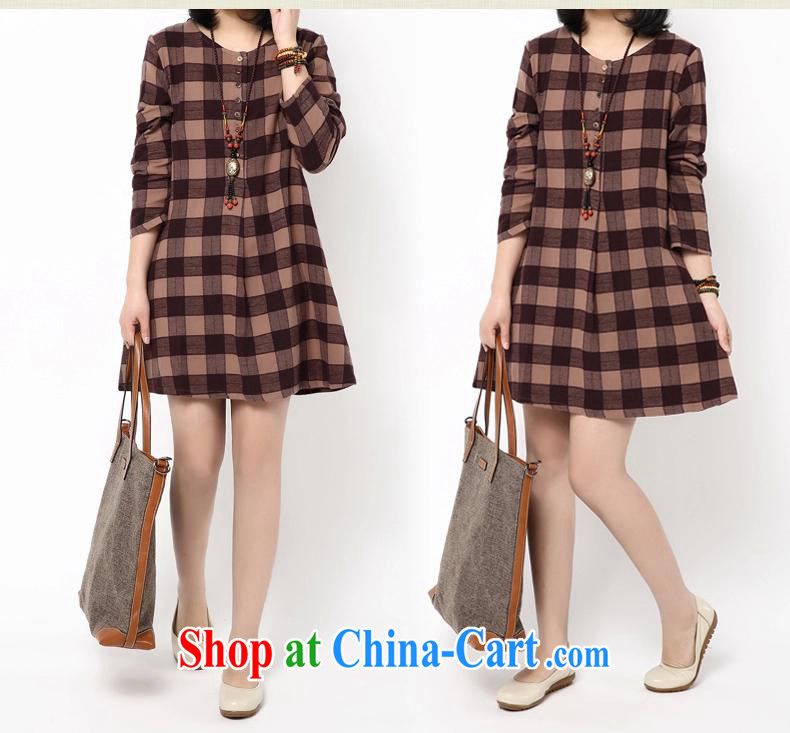2015 spring new Korean loose the code frock decorated with tartan spring long-sleeved ripstop taffeta overlay dress sky blue large code are code pictures, price, brand platters! Elections are good character, the national distribution, so why buy now enjoy more preferential! Health