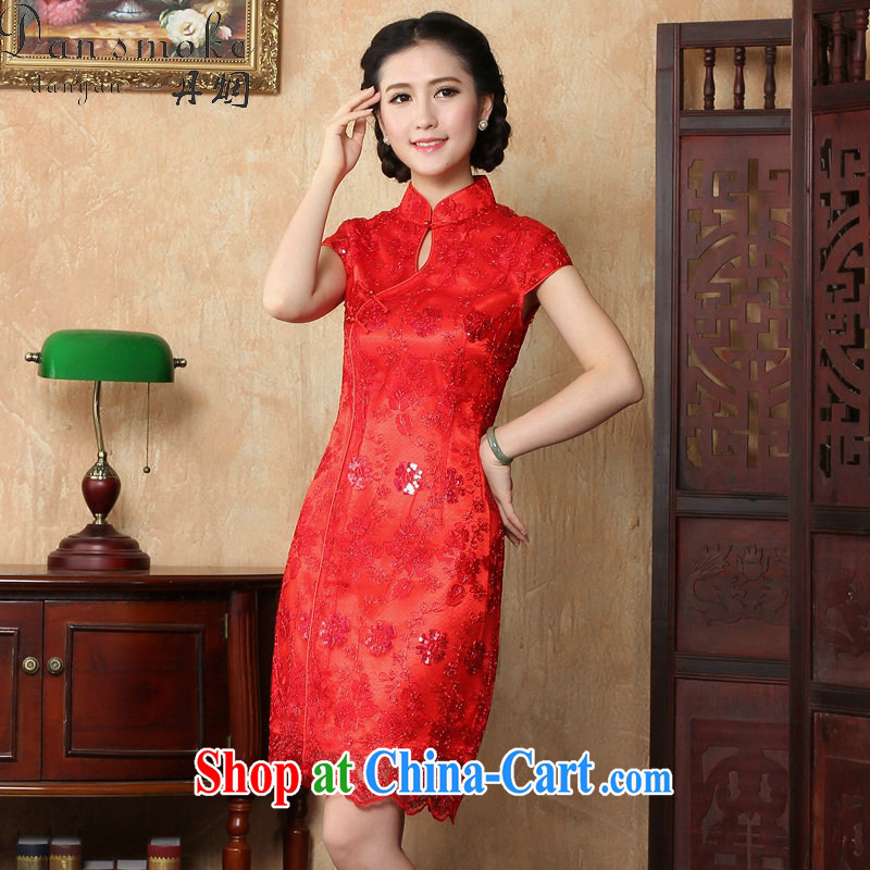 spend the summer with new, red bride toast wedding dress retro embroidery short improved cheongsam, Chinese dresses for red 2 XL, figure, shopping on the Internet