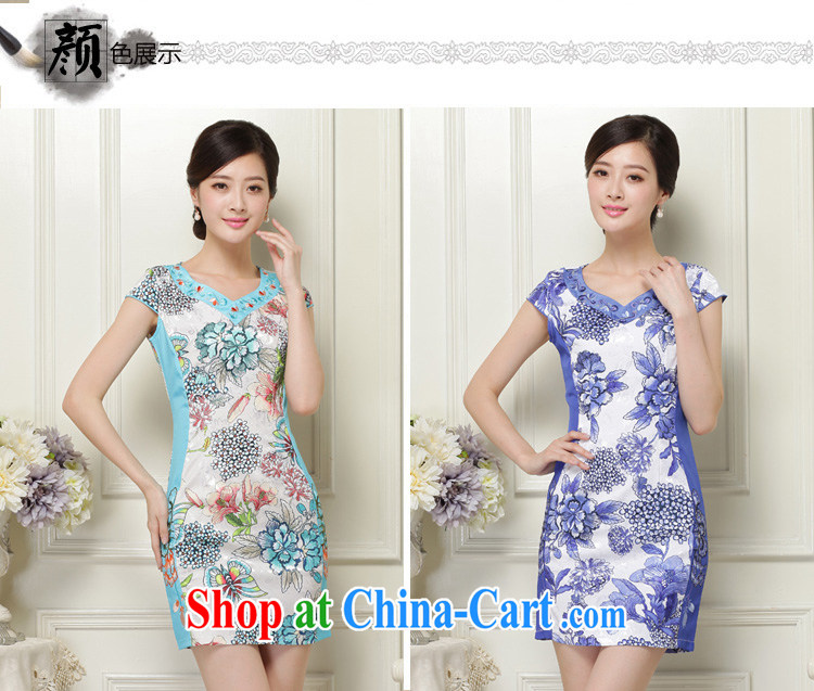 Air Shu Diane 2015 spring dresses new cultivating ethnic wind stamp cheongsam Silk Dresses girls 31 green XXL pictures, price, brand platters! Elections are good character, the national distribution, so why buy now enjoy more preferential! Health