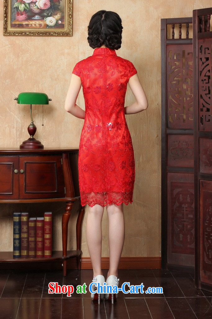 Bin Laden smoke summer New Red bridal wedding dresses toasting retro embroidery short improved cheongsam, Chinese dresses for red 2 XL pictures, price, brand platters! Elections are good character, the national distribution, so why buy now enjoy more preferential! Health