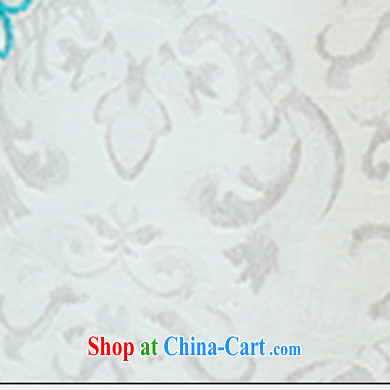 Summer 2015 new stylish jacquard cotton white and fresh style Popular retro improved cultivating graphics thin cheongsam 35 M white carnations, Ms Audrey EU, and shopping on the Internet