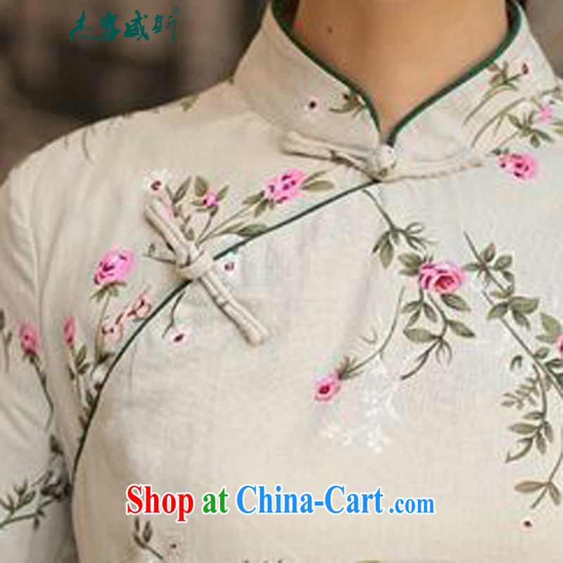 Jessup, new Ethnic Wind improved cotton the hand stamp a Field charge-back, left and right for small open's piping Chinese T-shirt Chinese shirt and forget grass field for XXL, Jessup, and shopping on the Internet