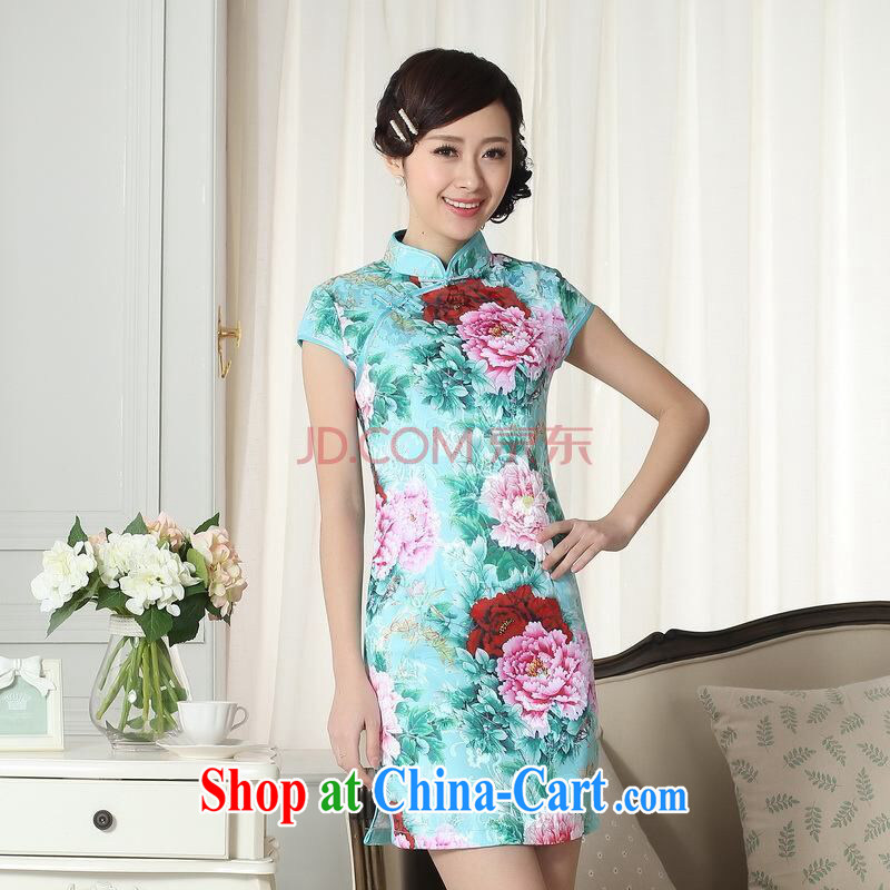 The broadband new summer elegance Chinese qipao,Chinese graphics thin short cheongsam picture color 2 XL, the bandwidth, and shopping on the Internet