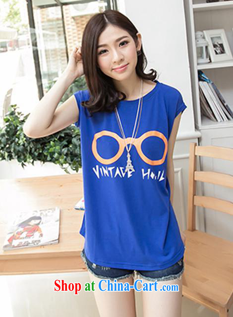 Ya-ting store Korean 2015 summer new female loose video thin round-collar short-sleeve shirt T blue XL pictures, price, brand platters! Elections are good character, the national distribution, so why buy now enjoy more preferential! Health