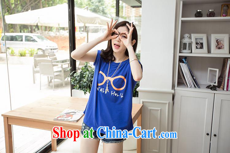 Ya-ting store Korean 2015 summer new female loose video thin round-collar short-sleeve shirt T blue XL pictures, price, brand platters! Elections are good character, the national distribution, so why buy now enjoy more preferential! Health
