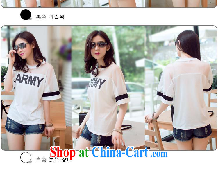 Ya-ting store 2015 spring and summer new Korean Web yarn short-sleeved shirt T larger female black XXL pictures, price, brand platters! Elections are good character, the national distribution, so why buy now enjoy more preferential! Health