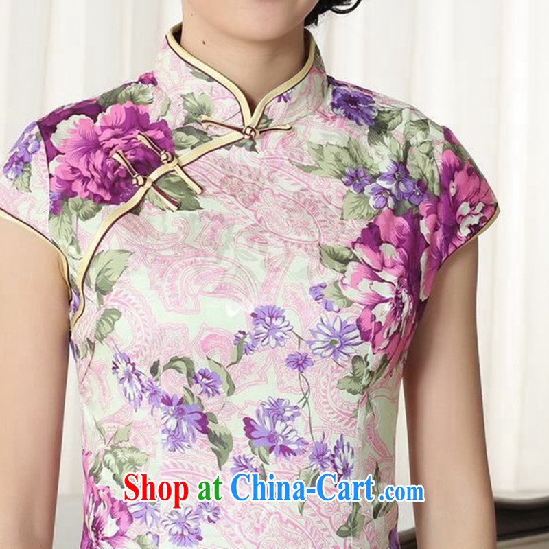 spend the summer outfit with new Tang Women's clothes Chinese improved national dress jacquard cotton graphics thin a tight short dresses such as the color 2 XL, figure, and shopping on the Internet