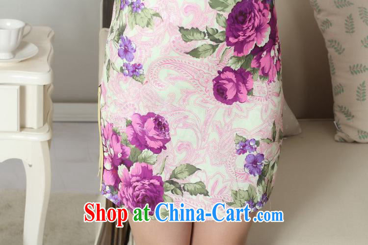 Bin Laden smoke dresses summer new, Tang Women's clothes Chinese improved ethnic garment jacquard cotton graphics thin the ends short cheongsam as color 2XL pictures, price, brand platters! Elections are good character, the national distribution, so why buy now enjoy more preferential! Health