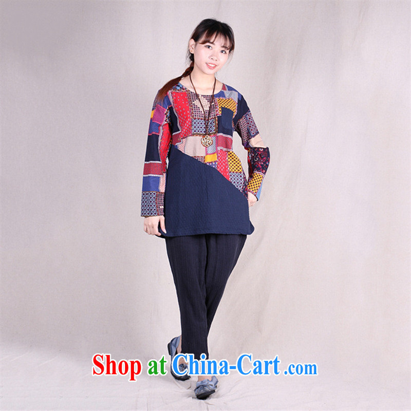 Health concerns women _ 2015 spring new cotton linen series process in Europe and America and stitching T-shirt factory wholesale supply as shown are code