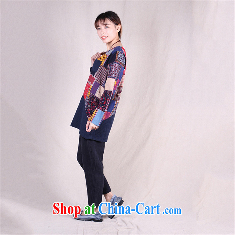 For health concerns women * 2015 spring loaded new cotton linen series process in Europe and America and stitching T-shirt factory wholesale supply such as the per capita number, blue rain bow, and, on-line shopping