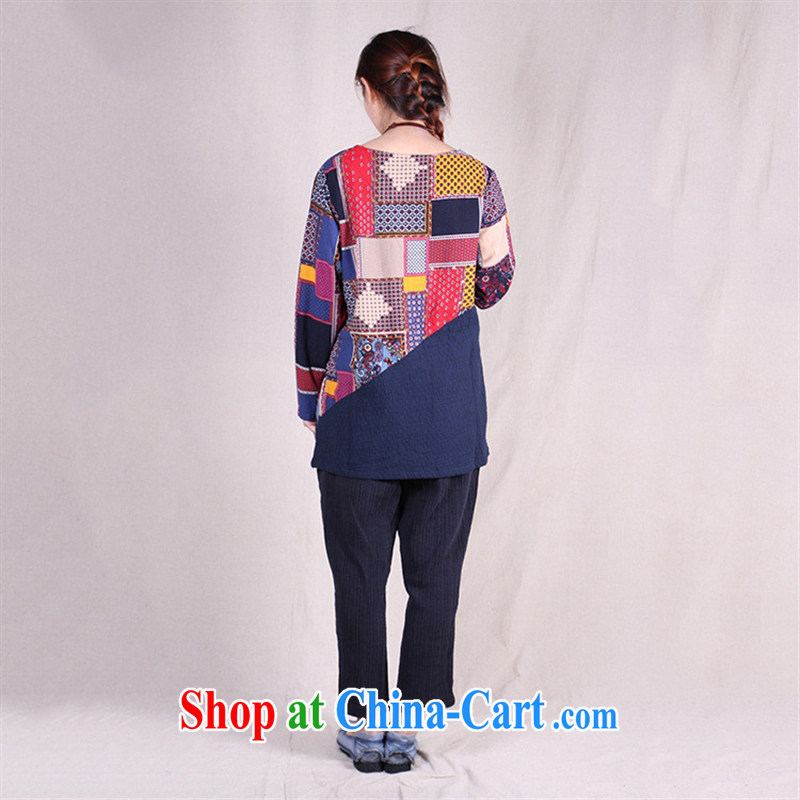For health concerns women * 2015 spring loaded new cotton linen series process in Europe and America and stitching T-shirt factory wholesale supply such as the per capita number, blue rain bow, and, on-line shopping