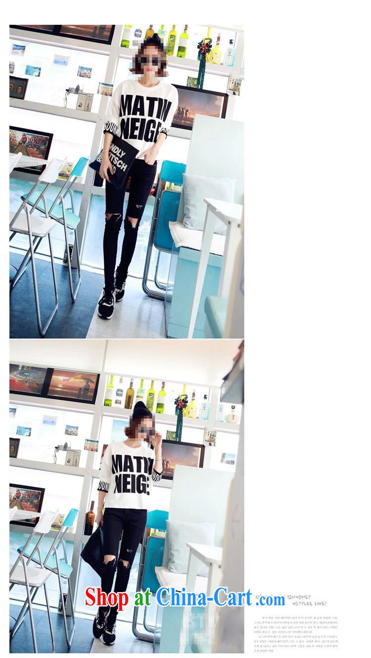 Qin Qing store 2015 spring new women with loose stitching letters T pension figure L pictures, price, brand platters! Elections are good character, the national distribution, so why buy now enjoy more preferential! Health