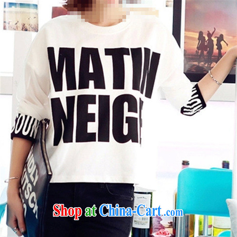 Qin Qing store 2015 spring new women with loose stitching letters T pension figure L