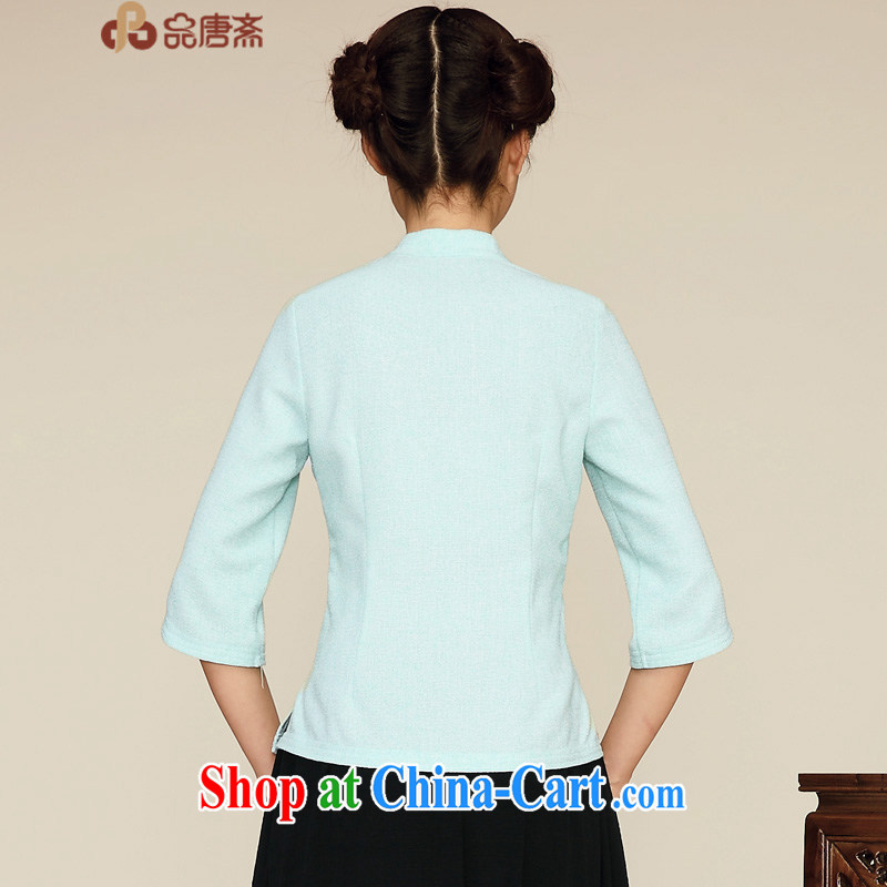 Mr Henry Tang, Id al-Fitr spring new 2015 original design in cultivating cuff Chinese female Chinese T-shirt light green XL, Tang id al-Fitr, shopping on the Internet