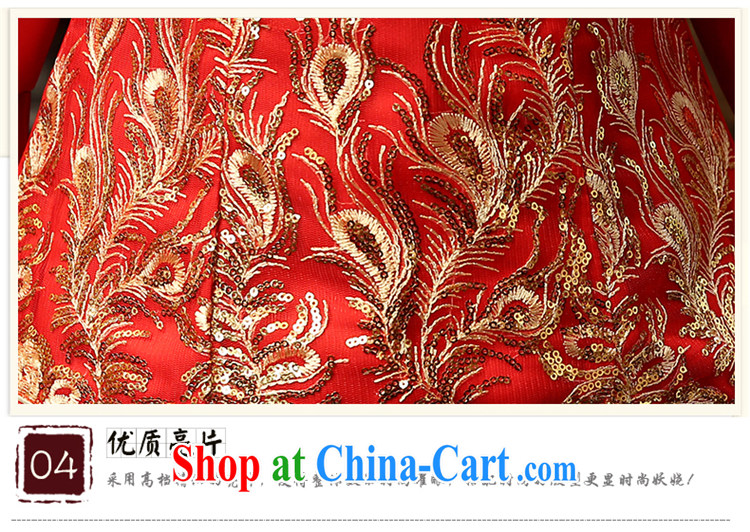 Su Wu edge 2015 New Sleeves in Red video thin toast cheongsam Chinese Antique style long embroidery married Yi wedding service bridal cheongsam dress red L pictures, price, brand platters! Elections are good character, the national distribution, so why buy now enjoy more preferential! Health