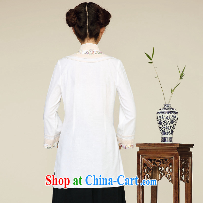 Mr Tang, Id al-Fitr spring new 2015 China wind cotton Ma Sau San, long, improved long-sleeved T-shirt outfit white XL, Tang ID al-Fitr, shopping on the Internet