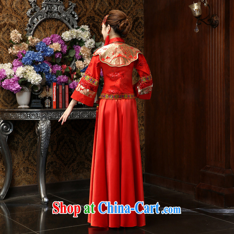 Su Wu edge 2015 new show reel Service Bridal Chinese wedding dress Phoenix use Chinese bows serving red cheongsam Sau kimono red L, Su Xiang, and shopping on the Internet