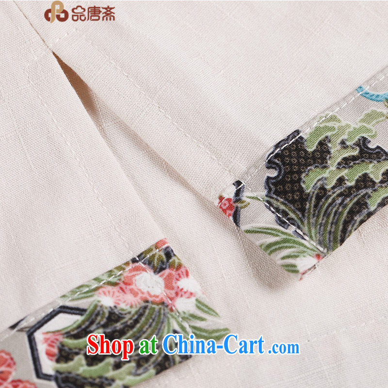 Mr Henry Tang, Id al-Fitr, the new 2015 National wind cultivating long-sleeved cotton Ma improved Han-Chinese antique dresses T-shirt raw linen color XL, Tang Id al-Fitr, shopping on the Internet