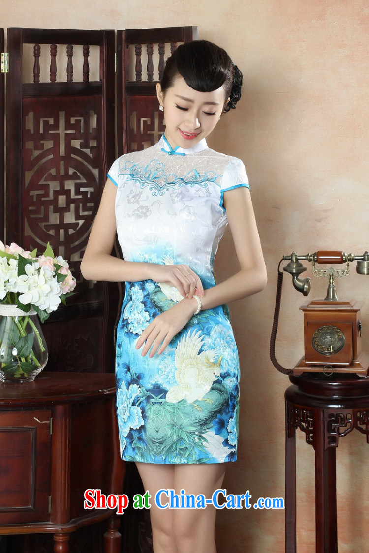Bin Laden smoke summer dresses and stylish lady dresses daily improved cultivating Chinese, for elegant embroidery short cheongsam as color 2XL pictures, price, brand platters! Elections are good character, the national distribution, so why buy now enjoy more preferential! Health