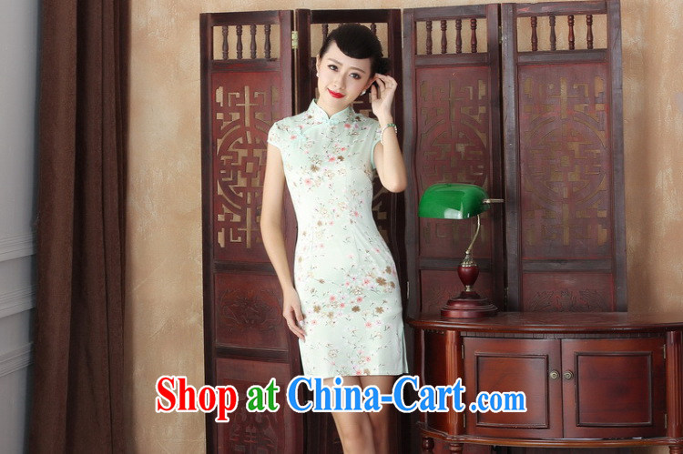 Bin Laden smoke summer 2015 new, antique Silk Cheongsam dress stylish and improved daily style beauty sexy graphics thin short cheongsam as color 2XL pictures, price, brand platters! Elections are good character, the national distribution, so why buy now enjoy more preferential! Health