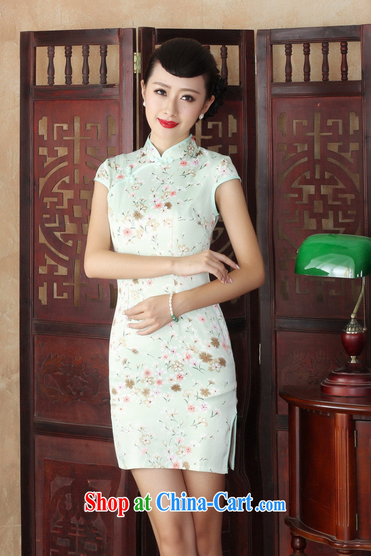 Bin Laden smoke summer 2015 new, antique Silk Cheongsam dress stylish and improved daily style beauty sexy graphics thin short cheongsam as color 2XL pictures, price, brand platters! Elections are good character, the national distribution, so why buy now enjoy more preferential! Health