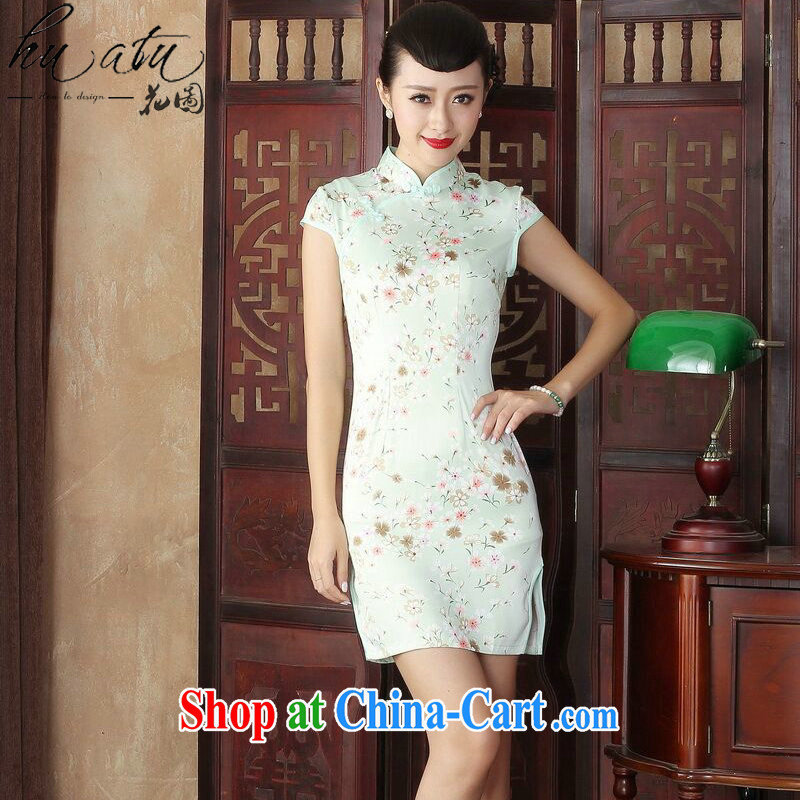 Take the 2015 summer new, antique Silk Cheongsam dress stylish and improved daily style beauty sexy graphics thin short dresses such as the color 2 XL