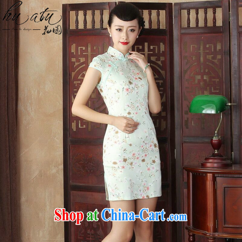 Take the 2015 summer new, antique Silk Cheongsam dress stylish and improved daily style beauty sexy graphics thin short dresses such as the color 2 XL, figure, and, shopping on the Internet