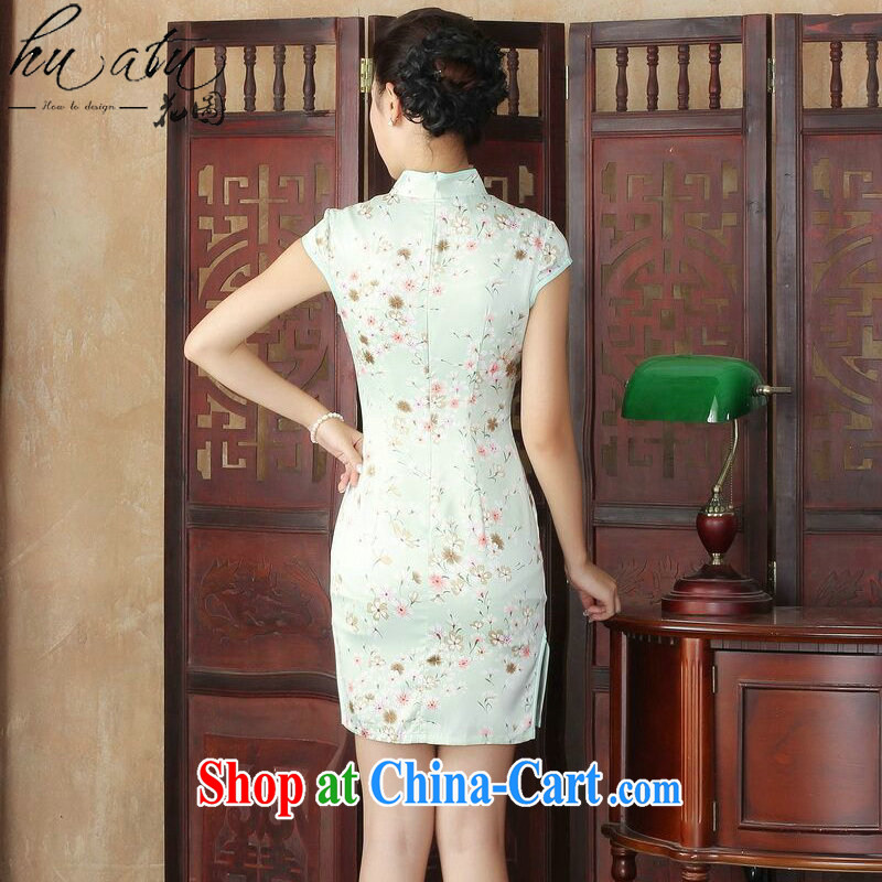 Take the 2015 summer new, antique Silk Cheongsam dress stylish and improved daily style beauty sexy graphics thin short dresses such as the color 2 XL, figure, and, shopping on the Internet