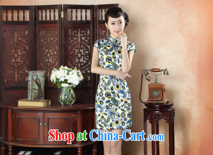 spend the summer short cheongsam improved stylish dresses skirt retro elegant lady, for cultivating female cheongsam dress such as map color S pictures, price, brand platters! Elections are good character, the national distribution, so why buy now enjoy more preferential! Health