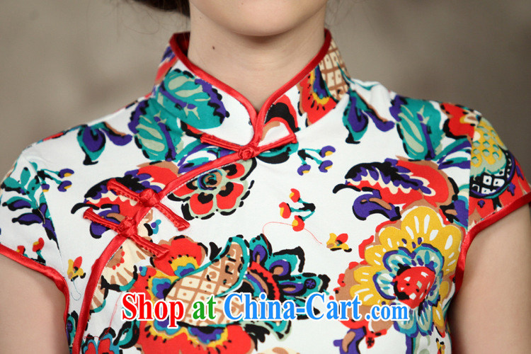 Dan smoke new summer dresses women's clothing everyday improved retro dresses jacquard cotton stamp beauty and elegant short cheongsam as color 2XL pictures, price, brand platters! Elections are good character, the national distribution, so why buy now enjoy more preferential! Health
