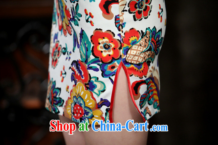 Take the new summer cheongsam dress daily improved retro dresses jacquard cotton stamp beauty and elegant short dresses such as the color 2 XL pictures, price, brand platters! Elections are good character, the national distribution, so why buy now enjoy more preferential! Health