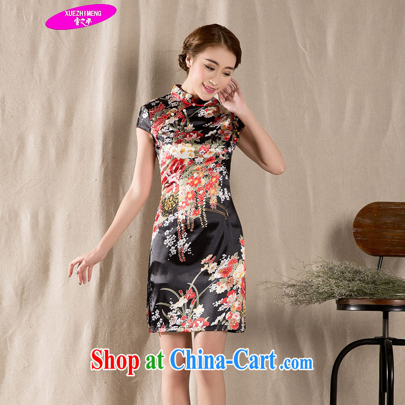 Snow is a dream 2015 new spring and summer short-sleeved Chinese qipao refined antique China wind women's clothing dresses Z - 1227 fancy XXL