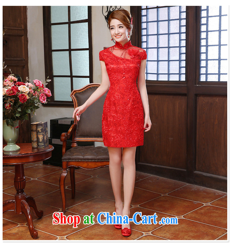2015 new spring and summer red improved short dresses, lace Evening Dress bride wedding toast serving Red Red XXL pictures, price, brand platters! Elections are good character, the national distribution, so why buy now enjoy more preferential! Health