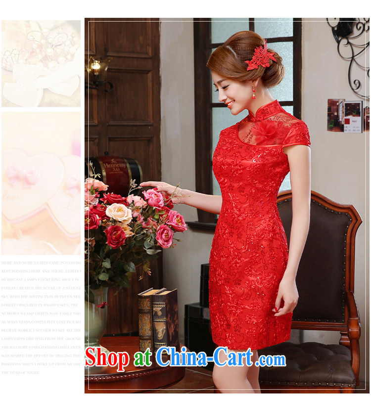 2015 new spring and summer red improved short dresses, lace Evening Dress bride wedding toast serving Red Red XXL pictures, price, brand platters! Elections are good character, the national distribution, so why buy now enjoy more preferential! Health