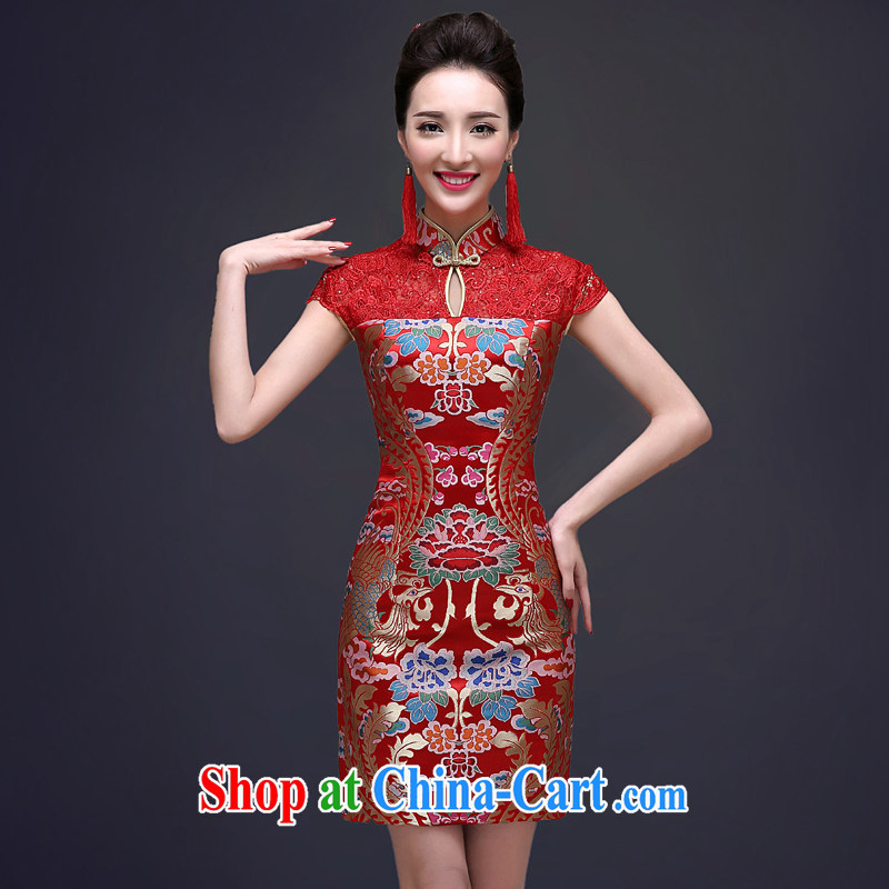 A good service is 2015 new toast clothing, bridal wedding dresses, short summer Chinese wedding dress female Red XL