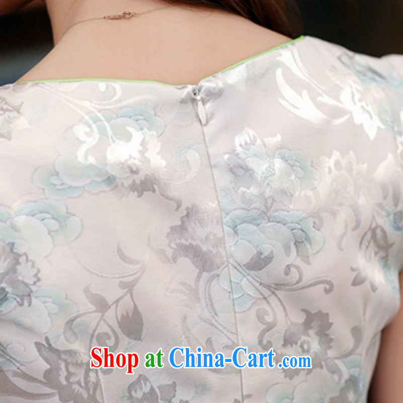 2015 new, fancy-day exclusive jacquard cotton robes (Spring/Summer retro fashion beauty cheongsam dress girls 982 Dan Feng cited butterfly XXL, Elizabeth Gil (SHAJINI), online shopping
