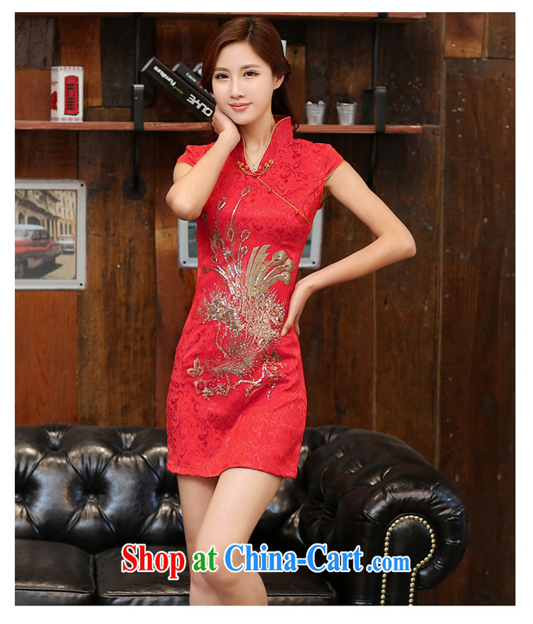 2015 new daily improved cheongsam shows the tea-package and short cheongsam dress dress women 983 red the Golden Phoenix XXL pictures, price, brand platters! Elections are good character, the national distribution, so why buy now enjoy more preferential! Health