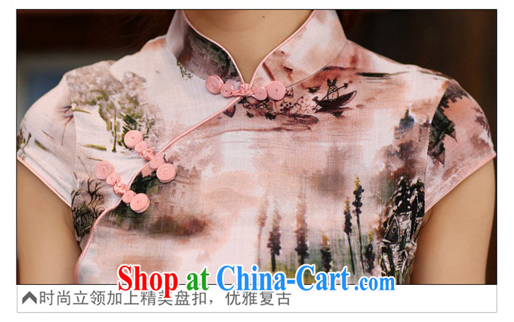 2015 spring and summer new stylish improved linen cheongsam dress Chinese Dress retro long cotton robes the commission 981 summer Hill painting XXL pictures, price, brand platters! Elections are good character, the national distribution, so why buy now enjoy more preferential! Health