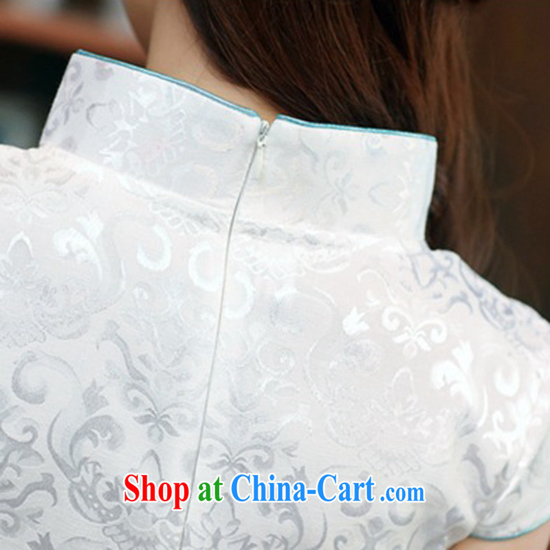 2015 new, improved day-dresses shows the tea-package and short cheongsam dress dress women 983 Blue on white Phoenix S, Ballet of Asia and cruise (BALIZHIYI), shopping on the Internet