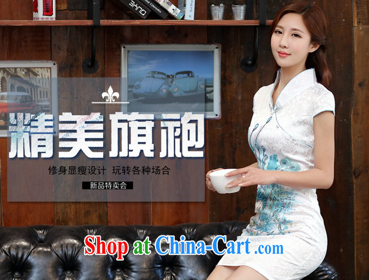 2015 new daily improved cheongsam shows the tea-package and short cheongsam dress dress women 983 Blue on white Phoenix S pictures, price, brand platters! Elections are good character, the national distribution, so why buy now enjoy more preferential! Health