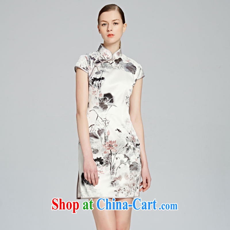 Pre-sale sifone population as well as summer 2015 new sauna silk ink stamp duty sense of improved piping cheongsam dress picture color XL, population diversity (SIFONE), shopping on the Internet